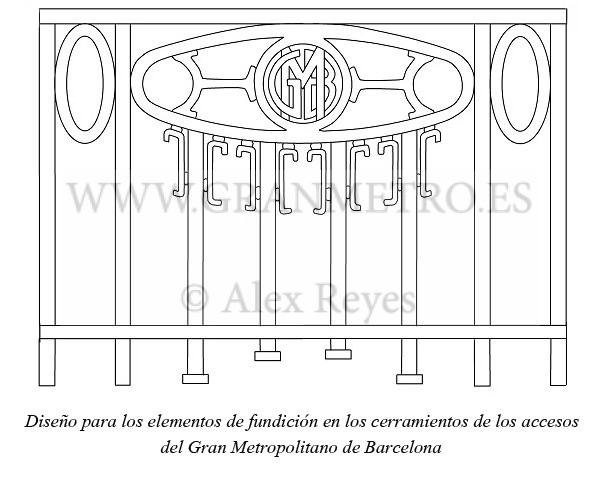 Diseño aprobado por el Ayuntamiento para los cerramientos de los accesos al Gran Metro. Dibujo: Alex Reyes.